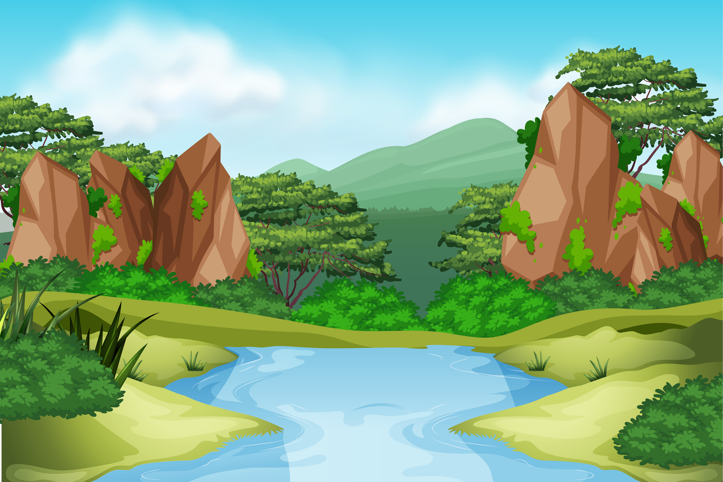 River Enviroment Landscape Scene