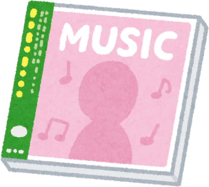 Illustration of a Music CD Case with 'MUSIC' Text